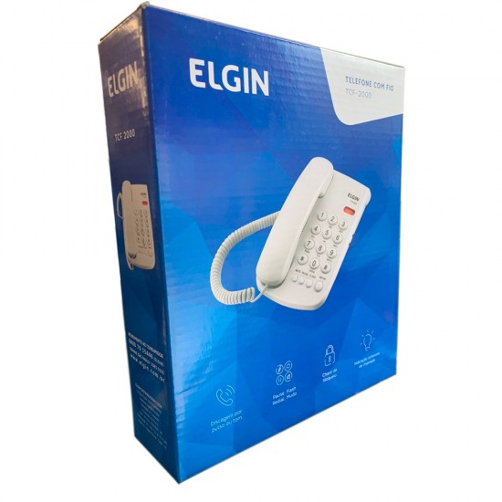 Telefone De Mesa Com Fio com display led indicador Tcf2000 Branco Elgin 